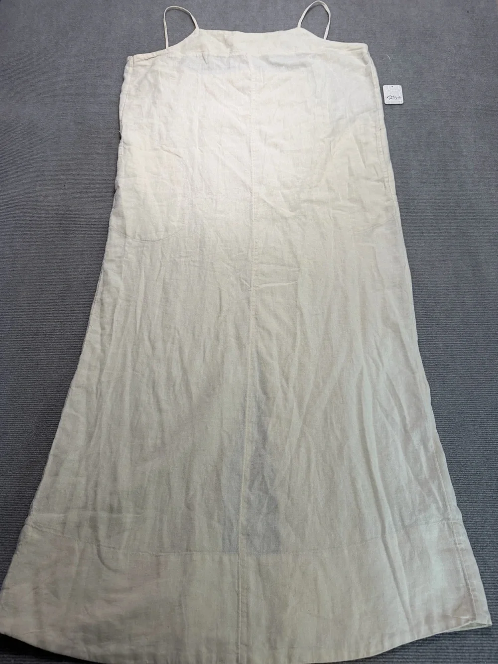 NWT Free People Free-Est Linen Blend Maxi Slip Dress XL Tea Cookie Neutral Boho